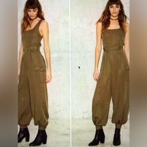 Nasty Gal Jumpsuit, Open Back, Tight Bodice, Harem Style Legs, Cargo Pockets MED